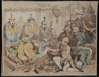 北京の宮廷における外交官と随行員の接見、1792年
